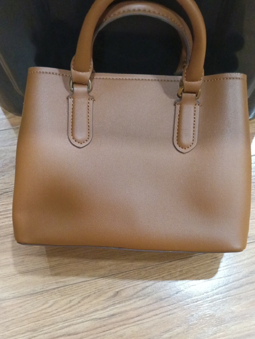 Nanette Lepore Brown Satchel with Gold Charm Chain - Picture 2 of 12